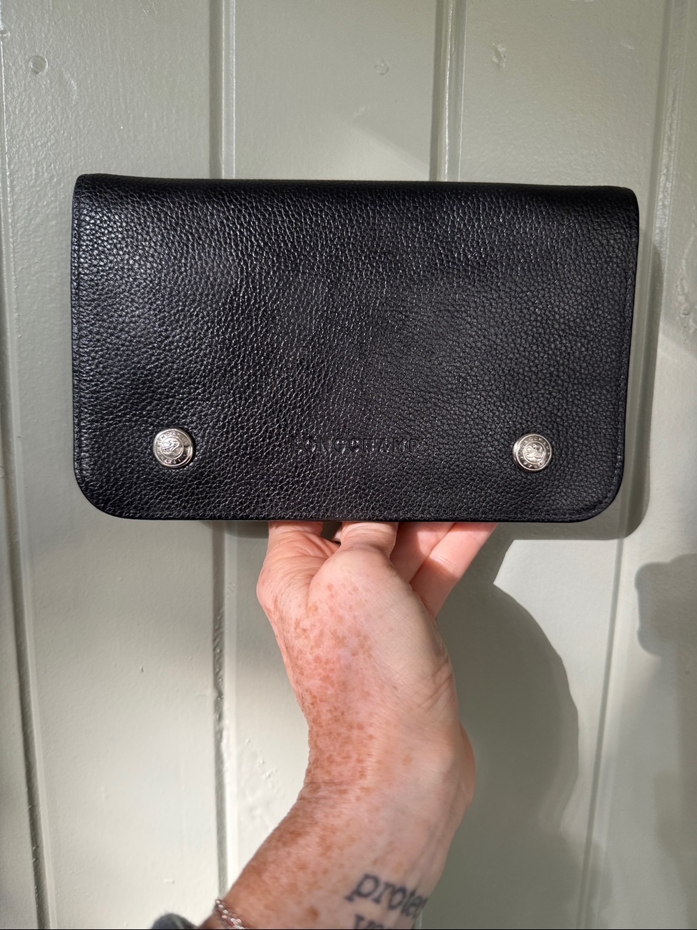 Longchamp Le Foulonné Pebbled Leather Wallet on Chain (WOC) - Picture 8 of 8